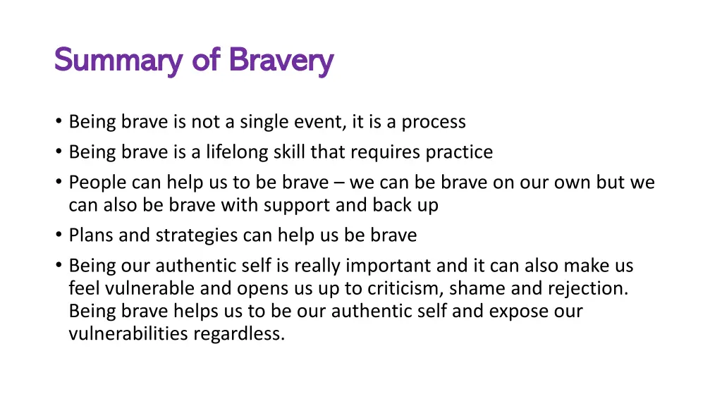 summary of bravery summary of bravery