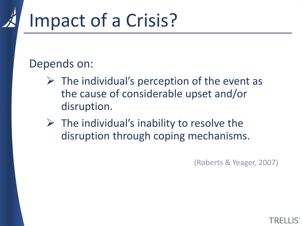 impact of a crisis