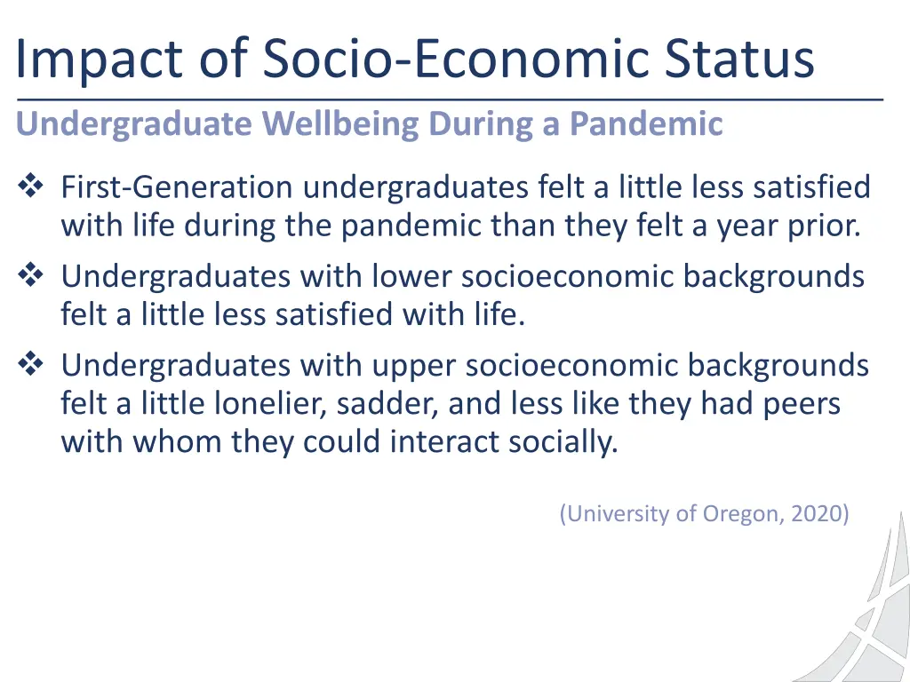 impact of socio economic status undergraduate