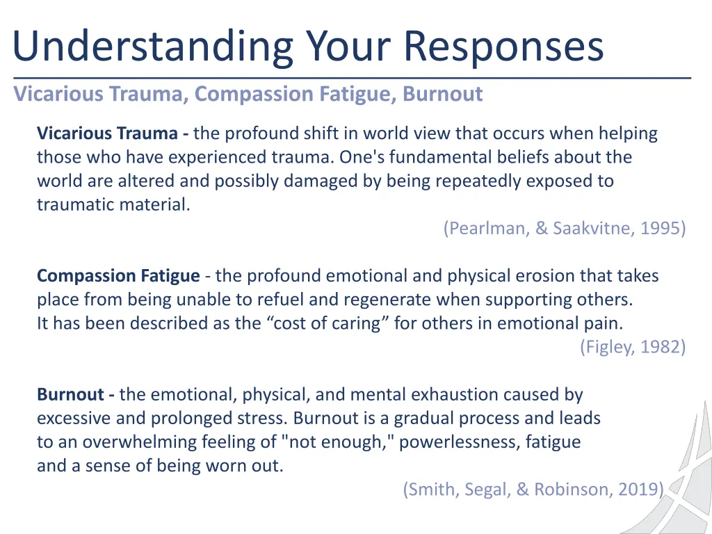 understanding your responses vicarious trauma