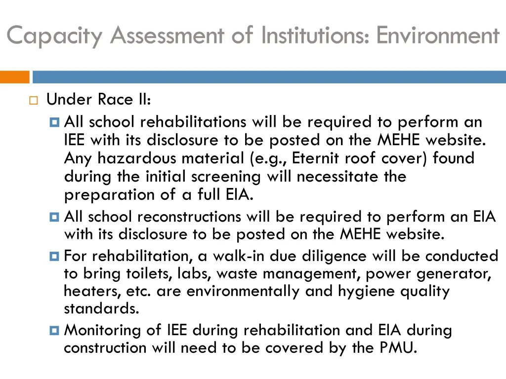 capacity assessment of institutions environment 2