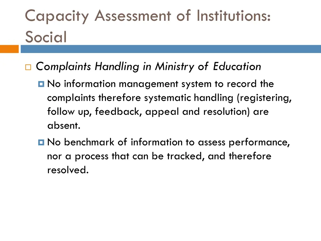 capacity assessment of institutions social 1