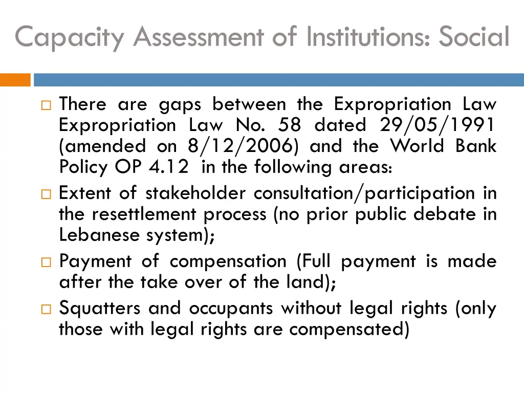 capacity assessment of institutions social 2