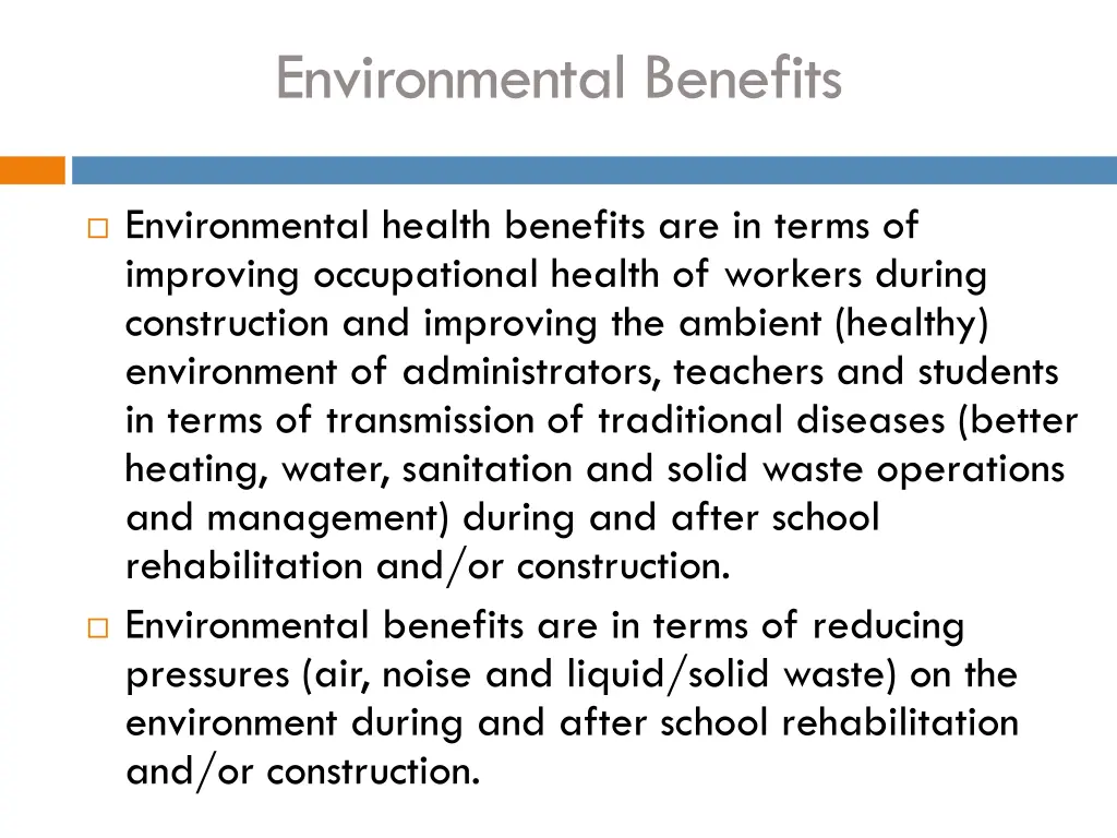 environmental benefits