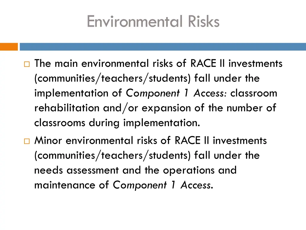 environmental risks