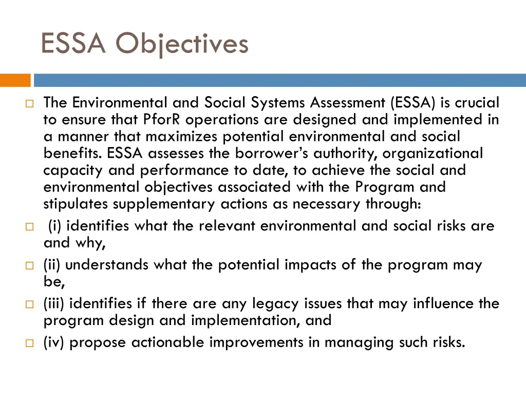 essa objectives