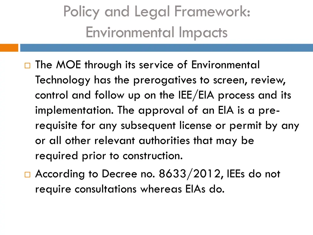 policy and legal framework environmental impacts 1