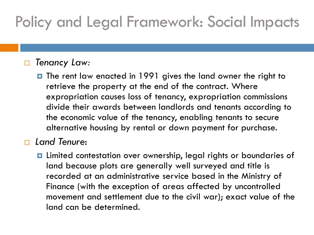 policy and legal framework social impacts 2