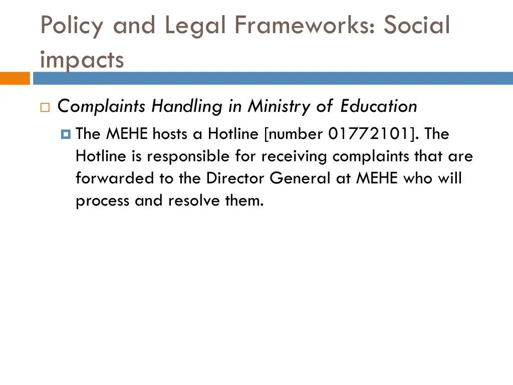 policy and legal frameworks social impacts