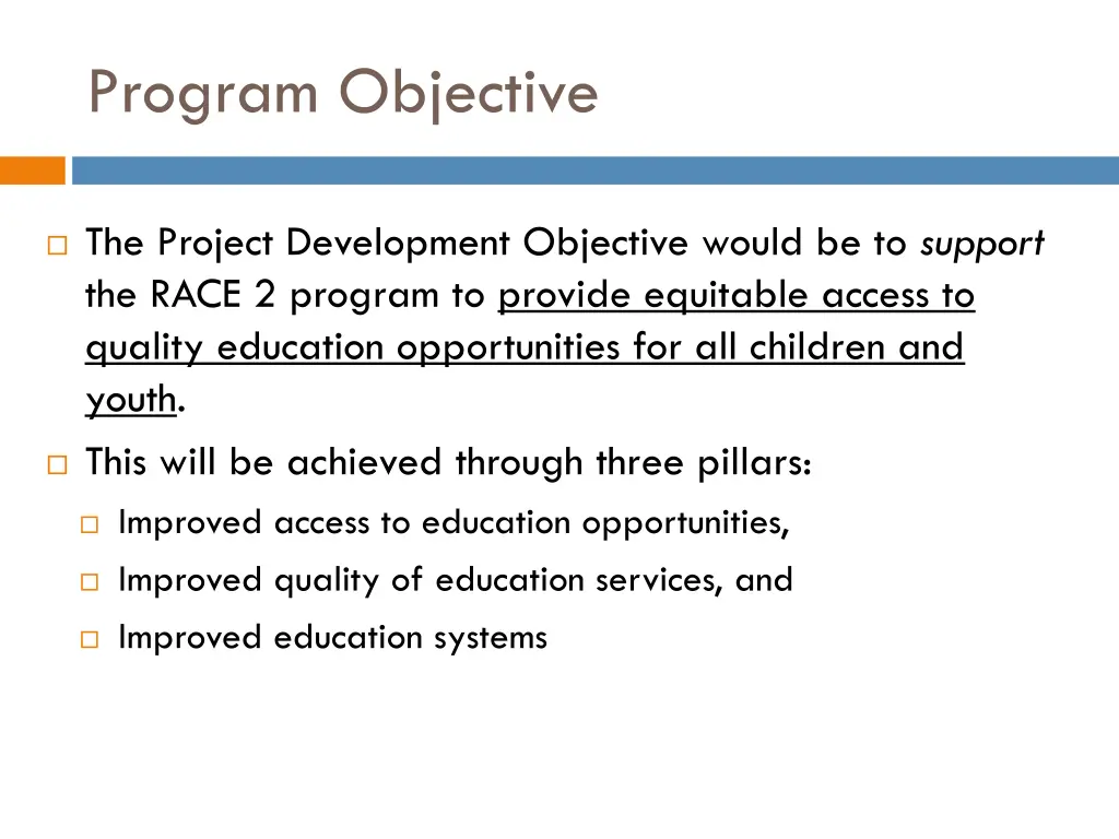 program objective