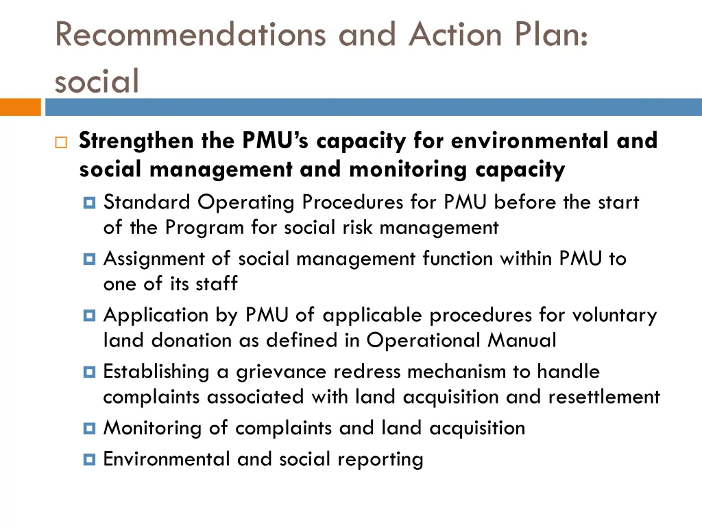 recommendations and action plan social 3