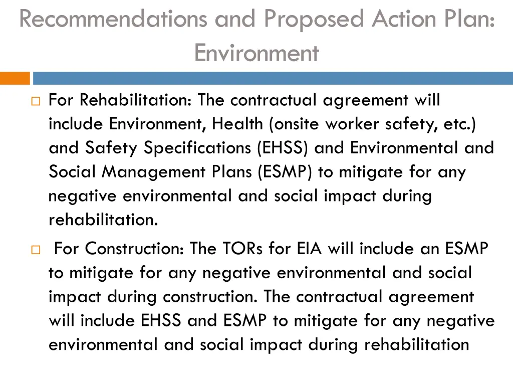 recommendations and proposed action plan 1