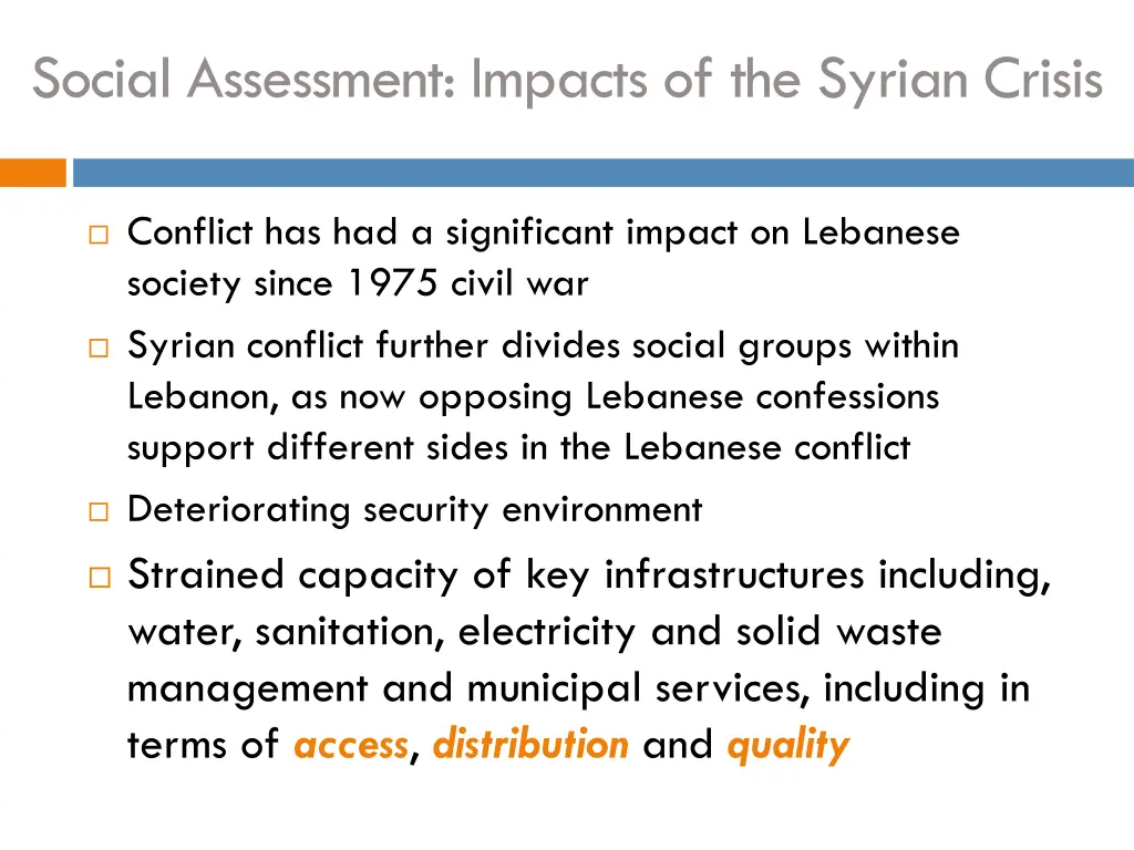 social assessment impacts of the syrian crisis