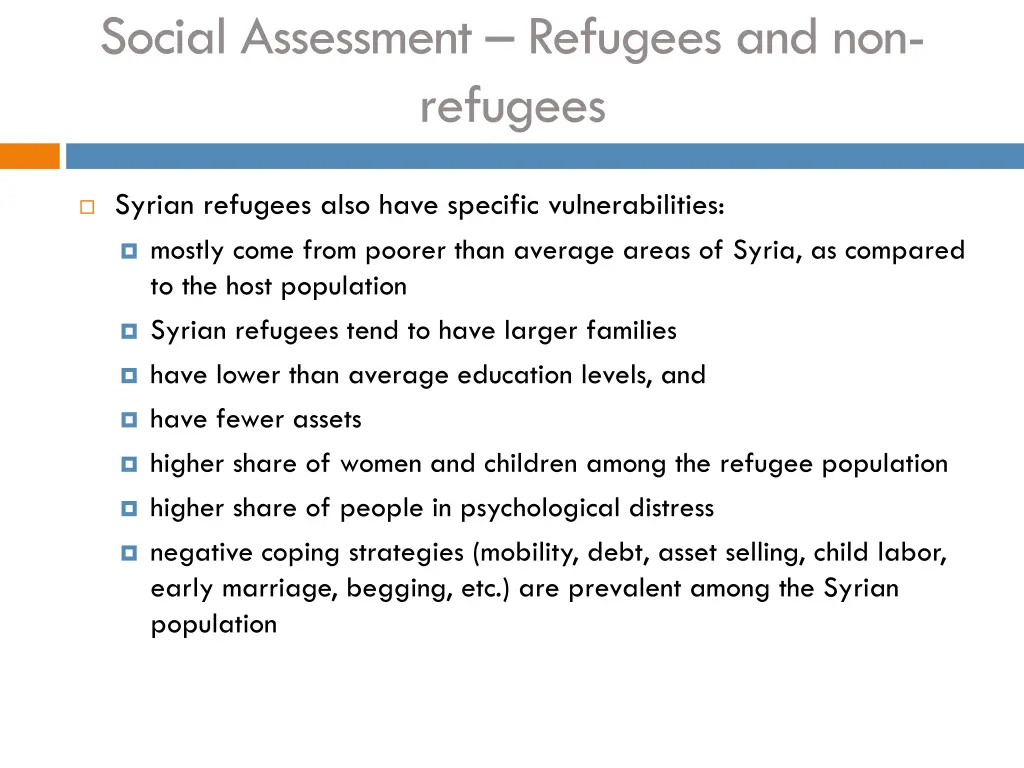 social assessment refugees and non refugees 1