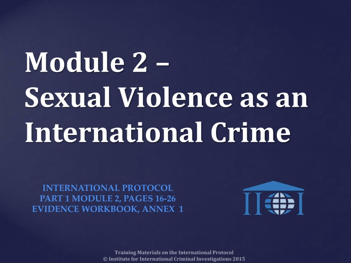 module 2 sexual violence as an international crime