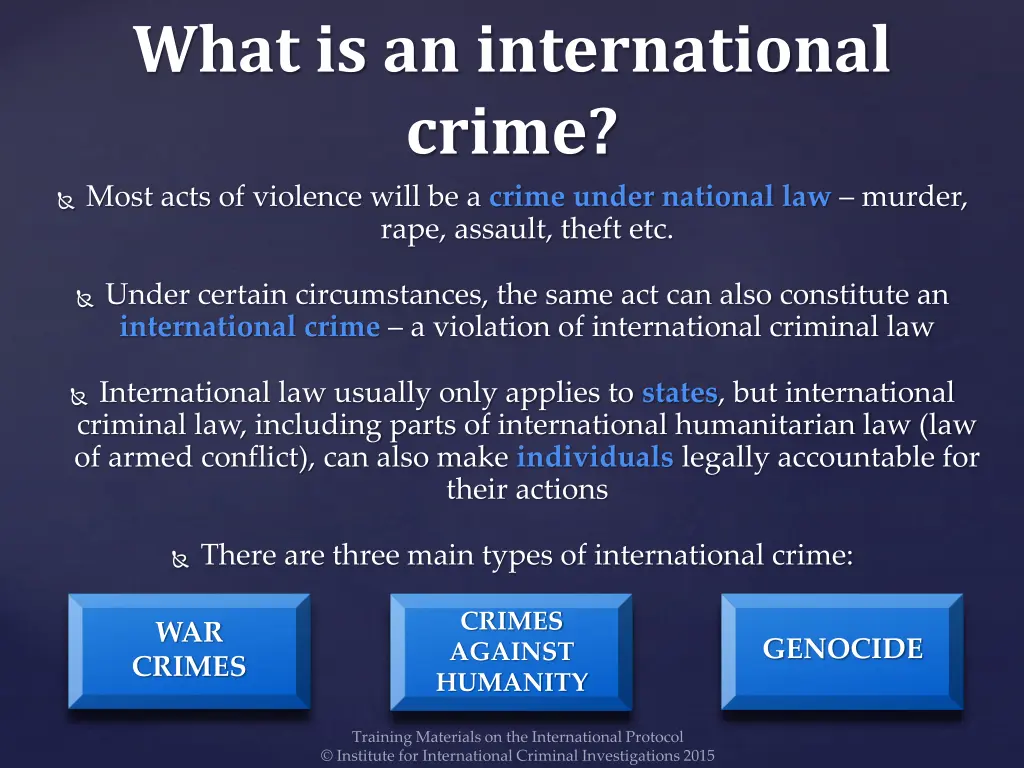 what is an international crime