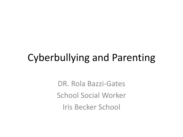 cyberbullying and parenting