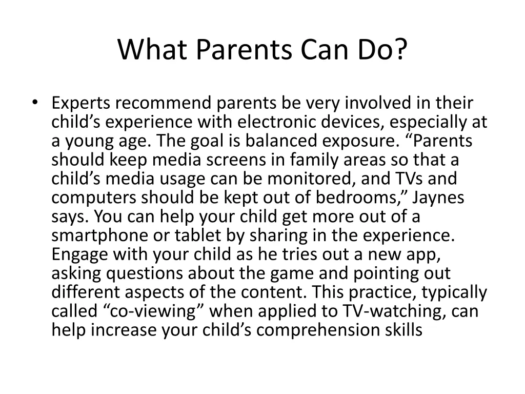 what parents can do