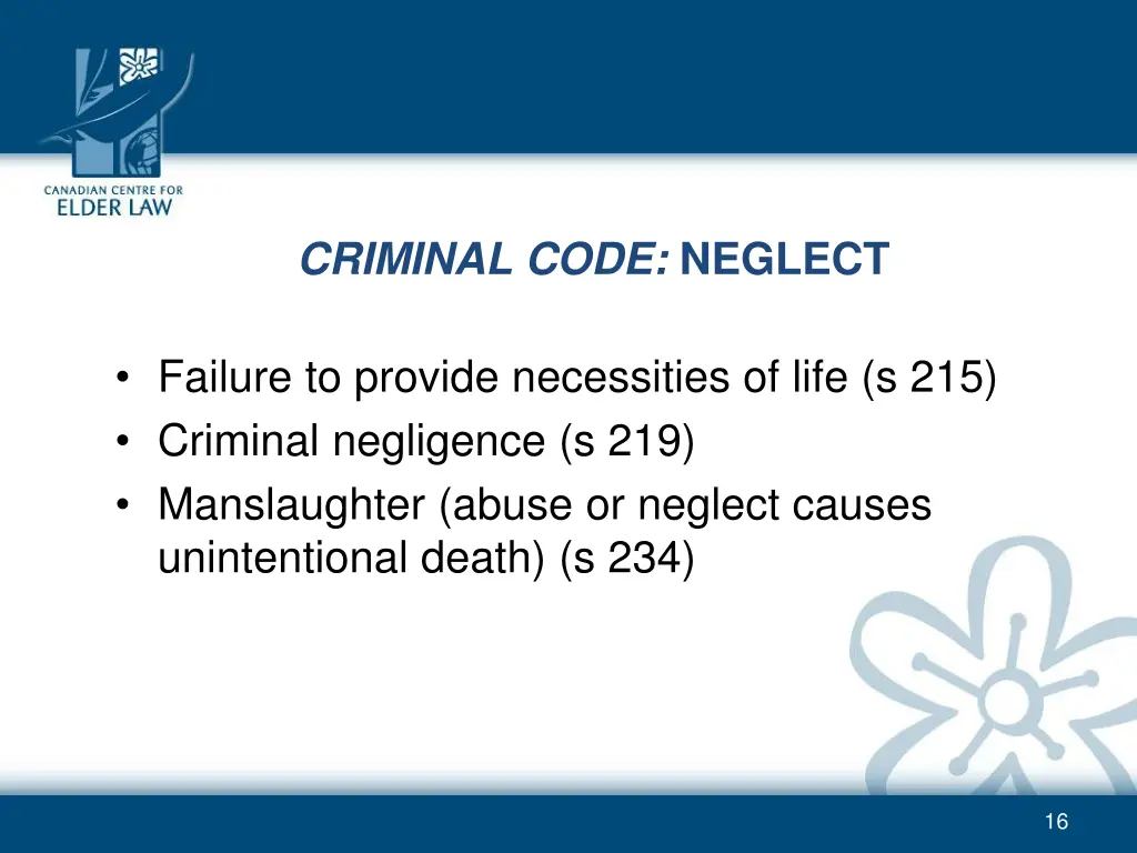 criminal code neglect