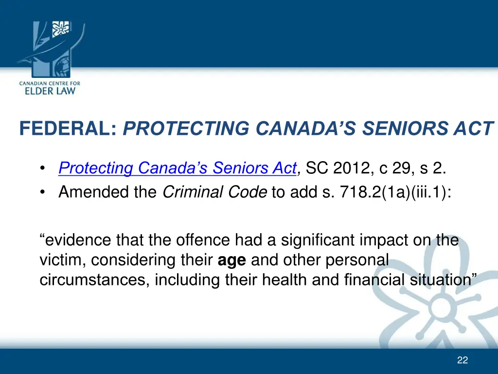 federal protecting canada s seniors act