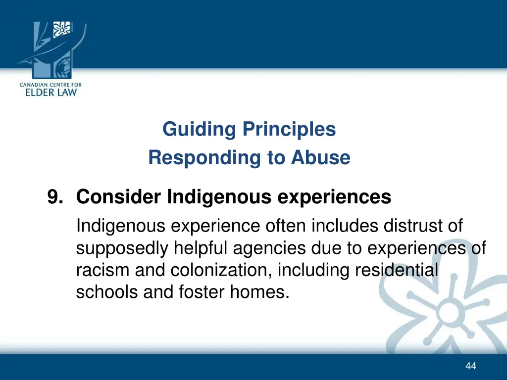 guiding principles responding to abuse 8