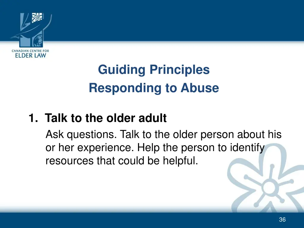 guiding principles responding to abuse