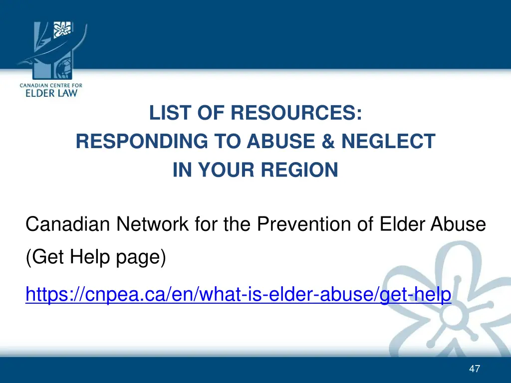 list of resources responding to abuse neglect