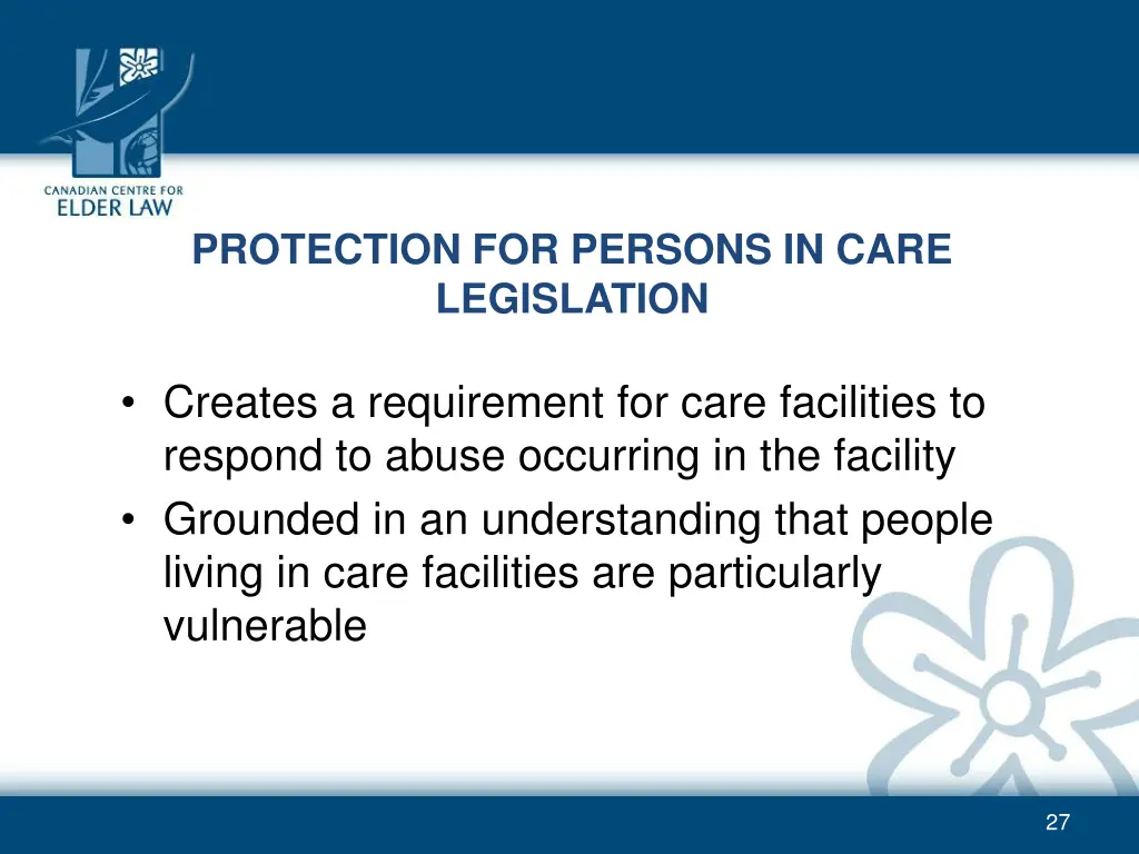 protection for persons in care legislation