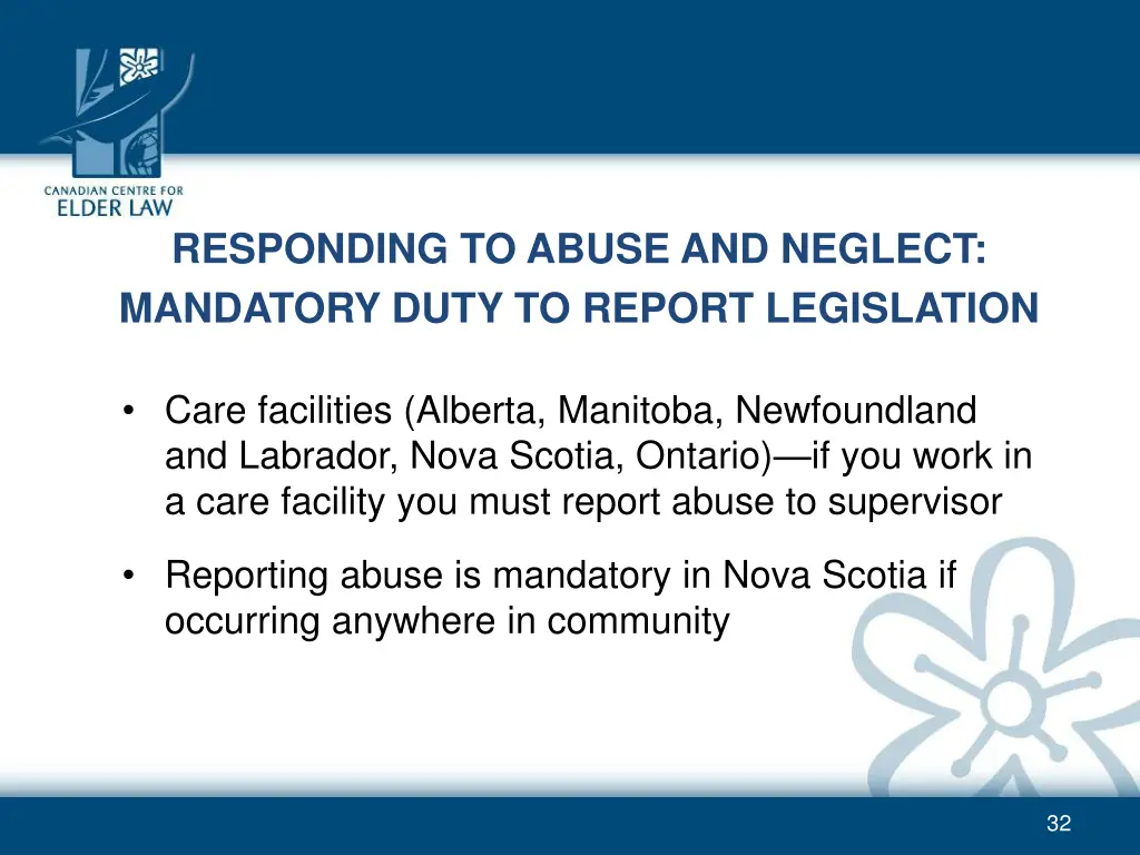 responding to abuse and neglect mandatory duty