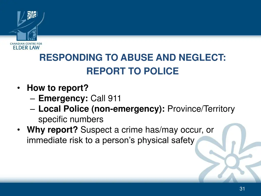 responding to abuse and neglect report to police