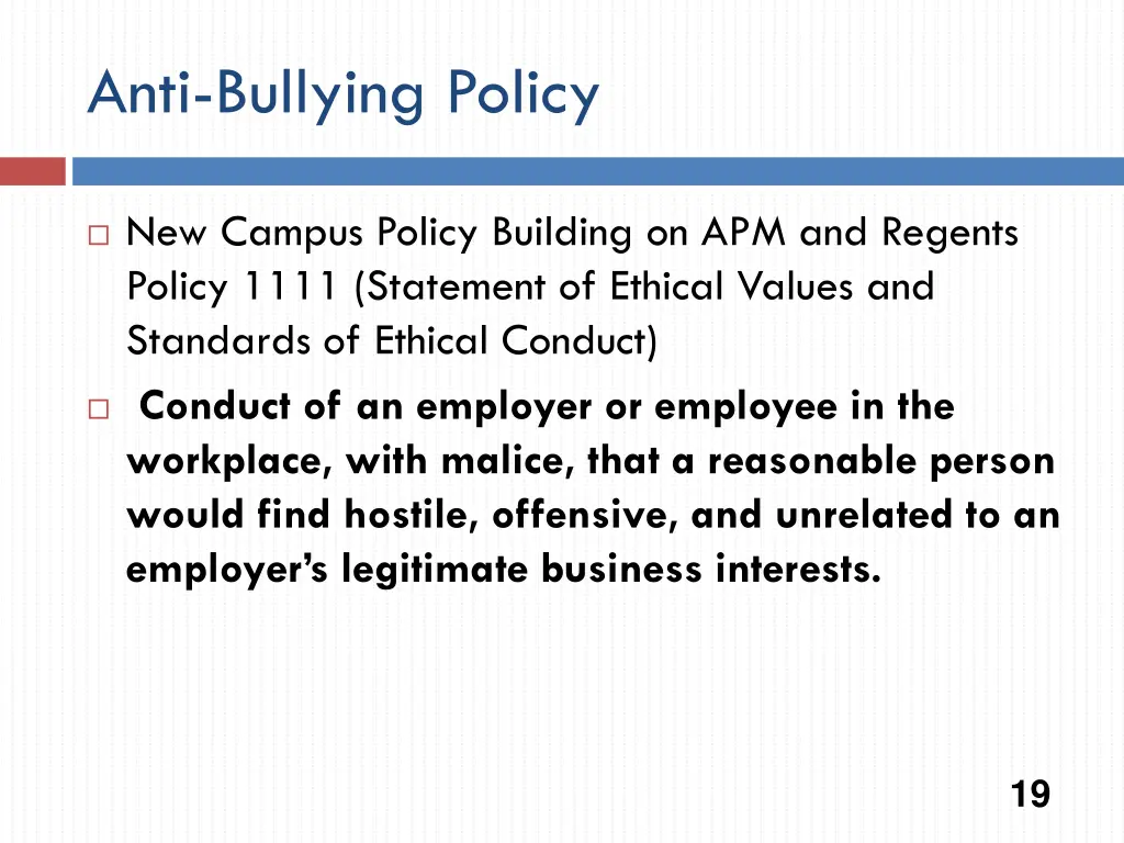 anti bullying policy