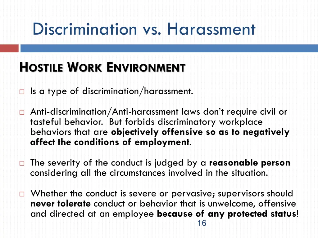 discrimination vs harassment 1