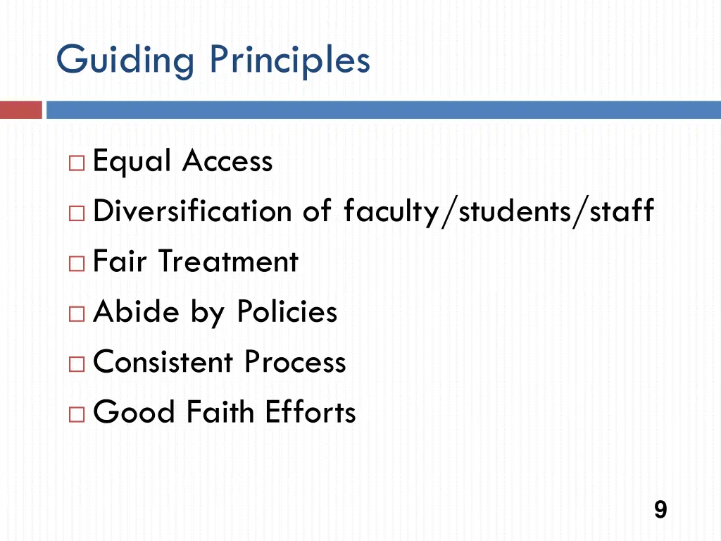 guiding principles