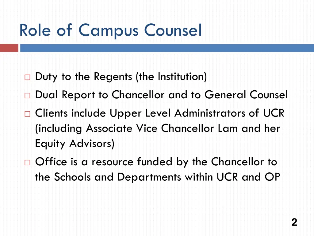 role of campus counsel