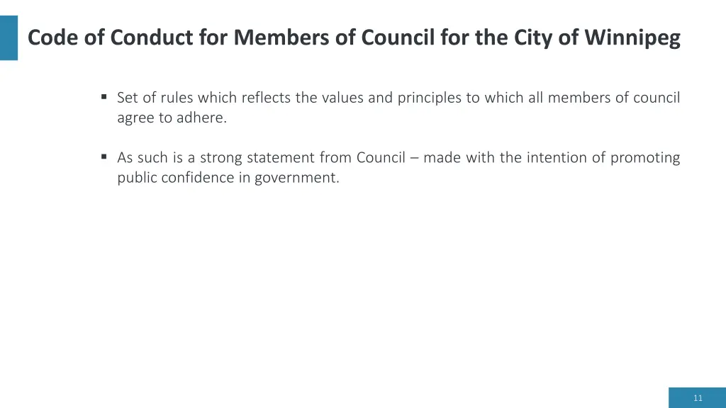 code of conduct for members of council