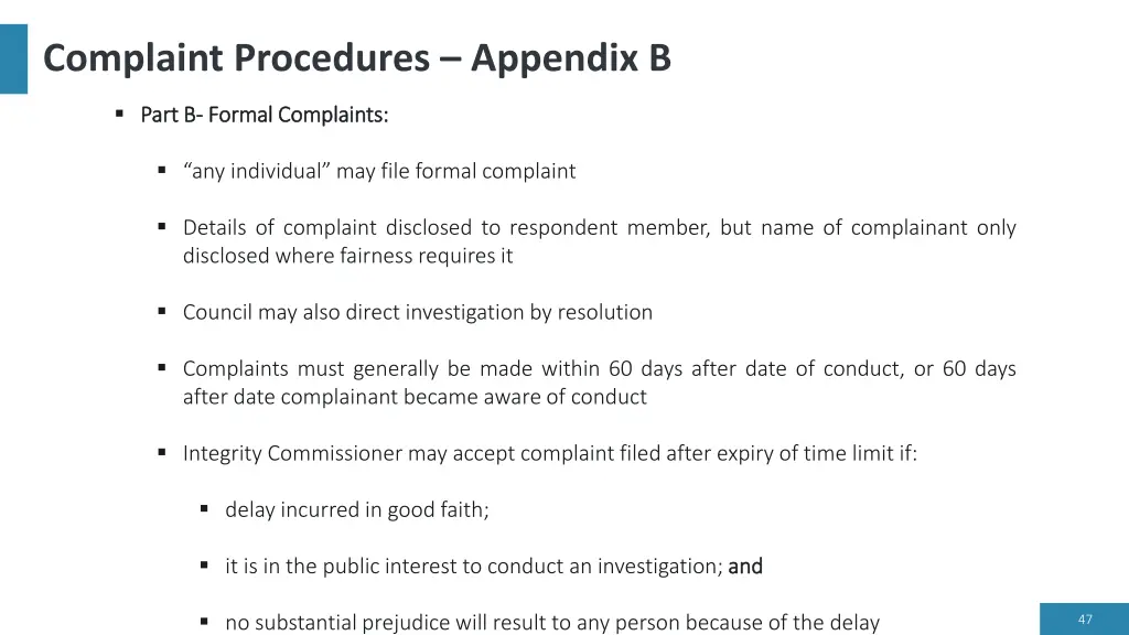 complaint procedures appendix b 1