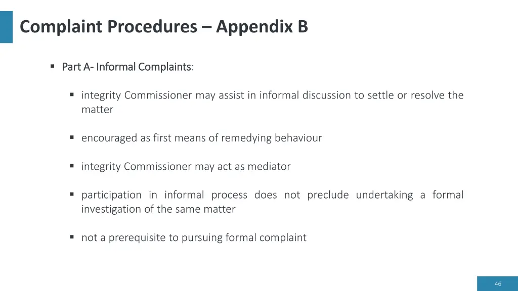 complaint procedures appendix b