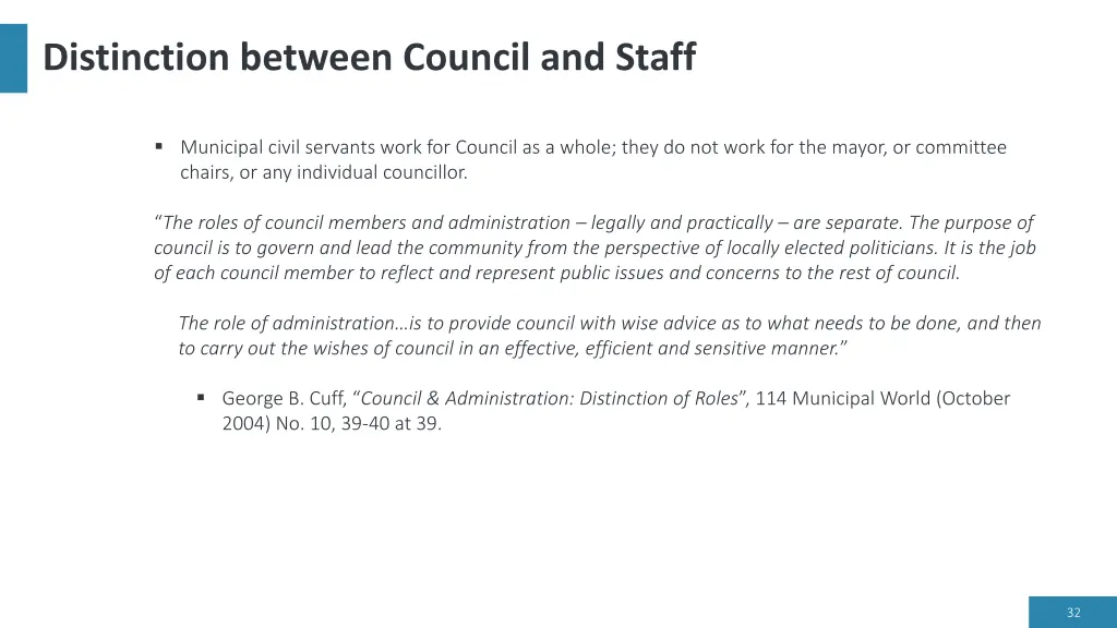 distinction between council and staff