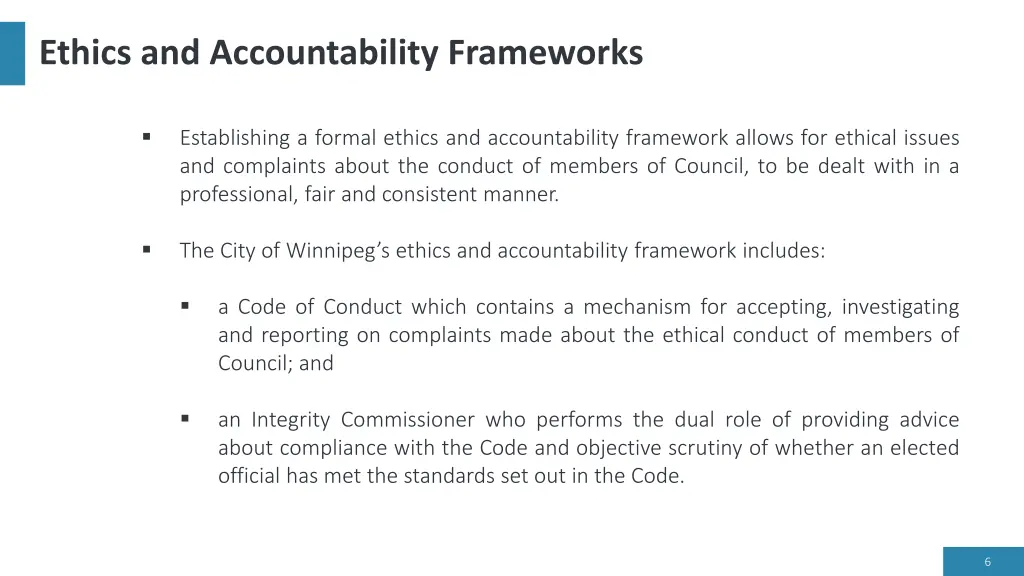 ethics and accountability frameworks