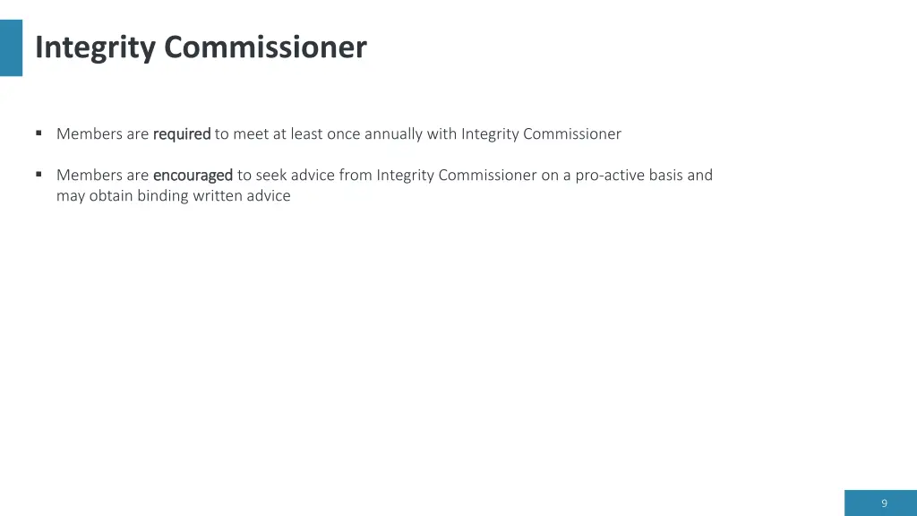 integrity commissioner 1