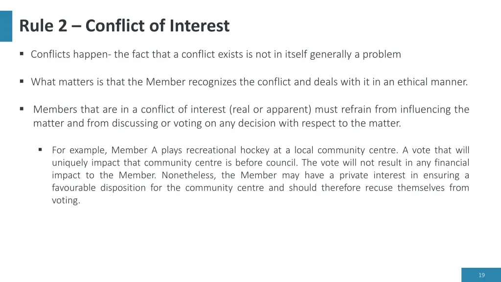 rule 2 conflict of interest 2