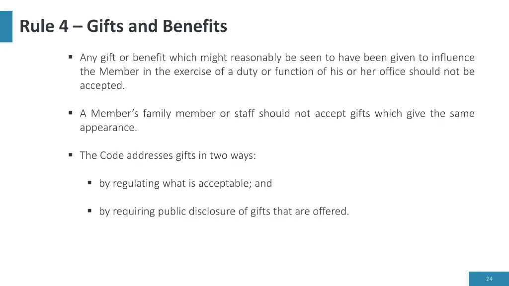 rule 4 gifts and benefits 1