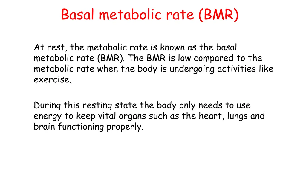 basal metabolic rate bmr