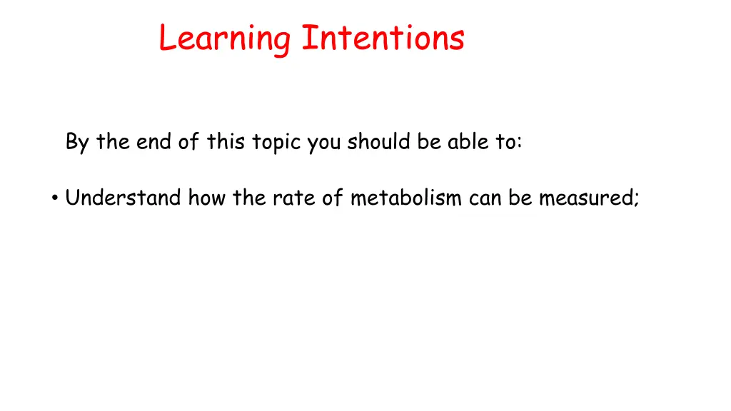 learning intentions