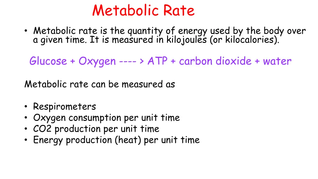 metabolic rate