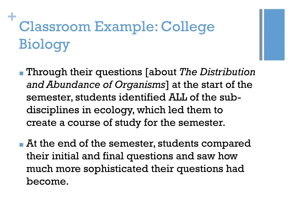 classroom example college biology