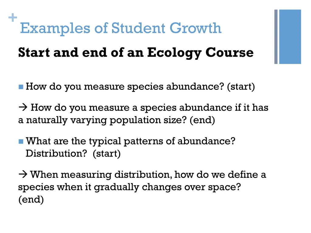 examples of student growth