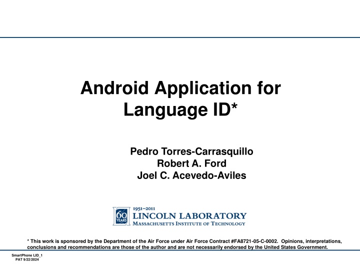 android application for language id