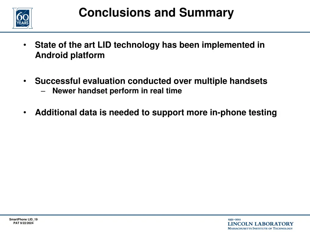 conclusions and summary