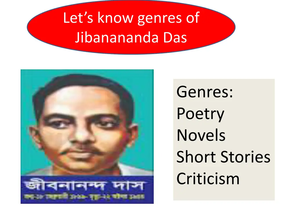 let s know genres of jibanananda das